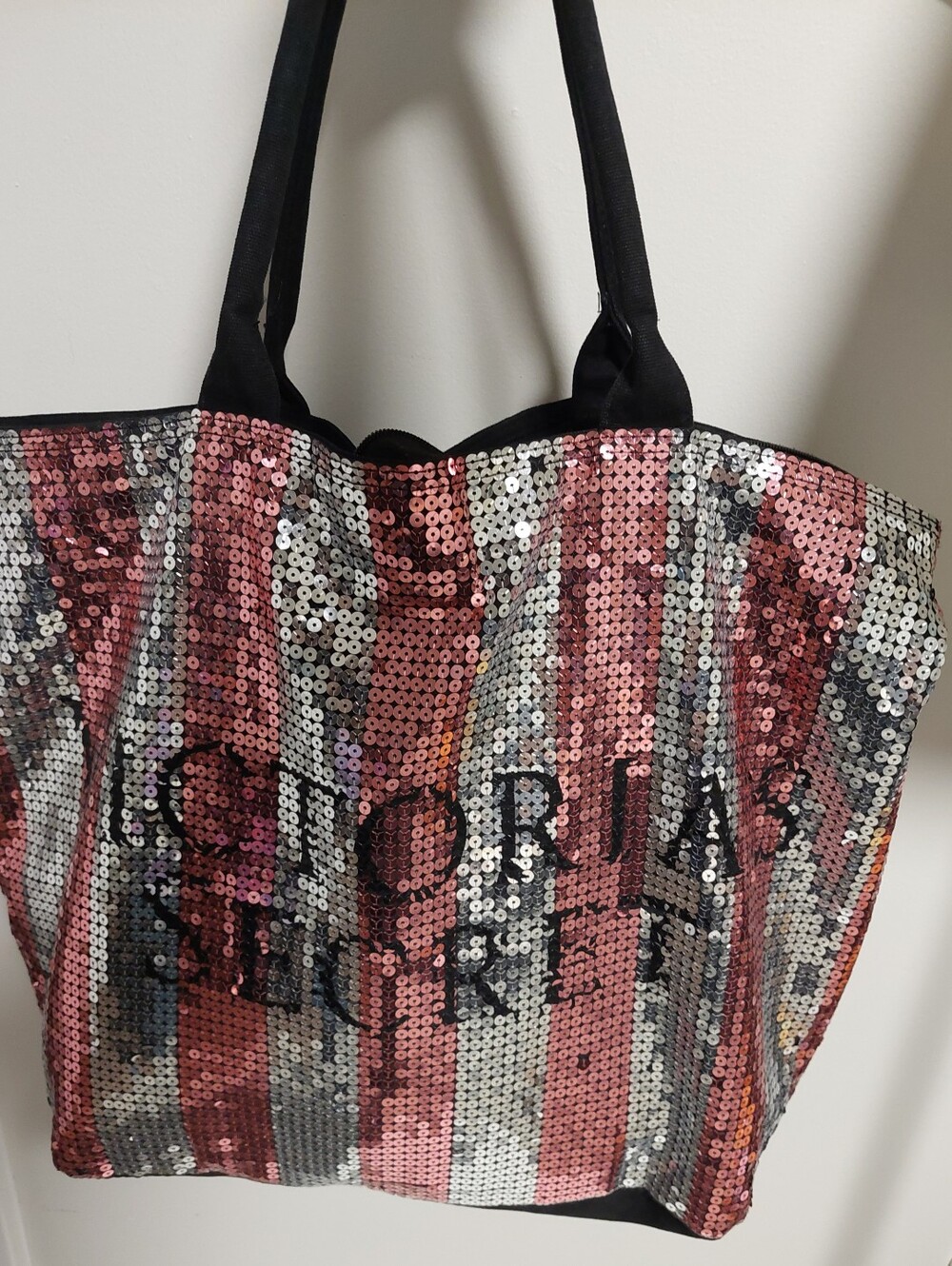 Victoria's Secret Iridescent Pink Sequin Tote - Picture 5 of 5